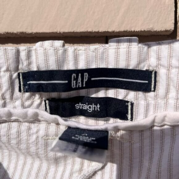 White & Grey Striped Straight Leg Capri Pants - Picture 4 of 7